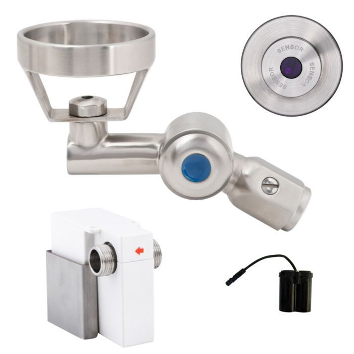 45 Degree Wall-Mount Sensor Operated Bubbler, Finish: Battery Operated, Option: Metal Mouthguard