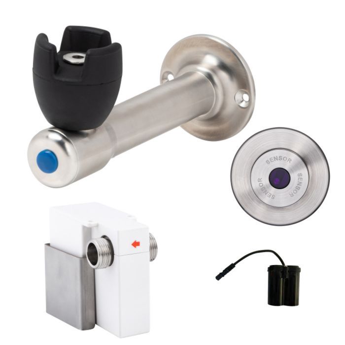 Horizontal Wall-Mount Sensor Operated Bubbler, Finish: Battery Operated, Option: Silicone Mouthguard