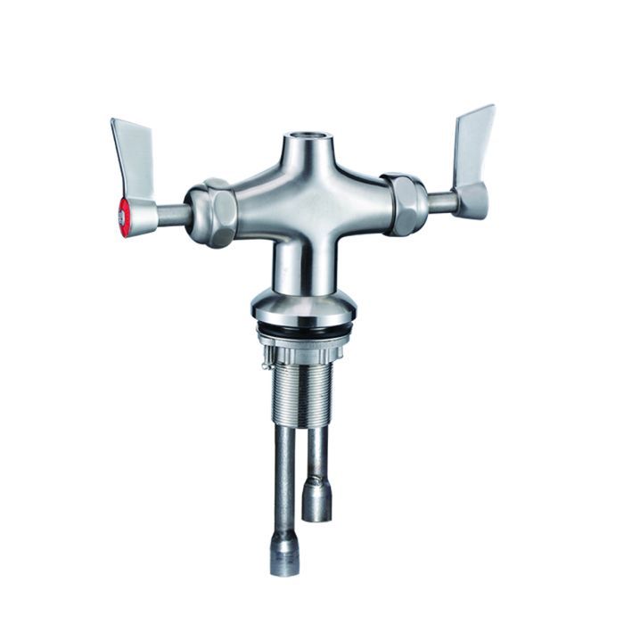 Stainless Steel Dual Hob Mounted Tap Body