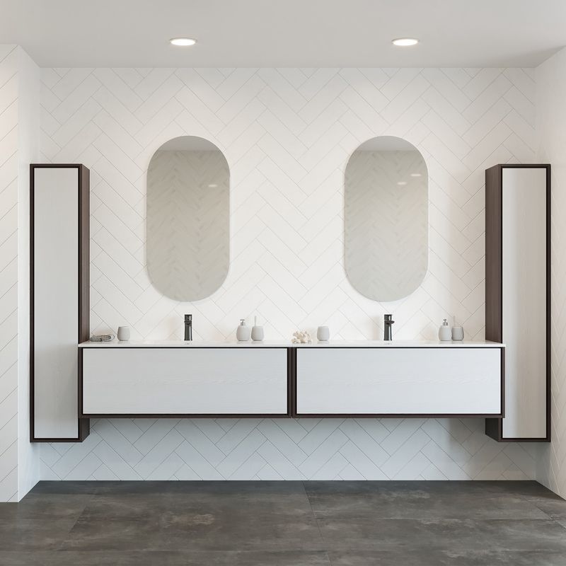 Duke Polished Edge Pill Mirror 500x1000mm with Hangers