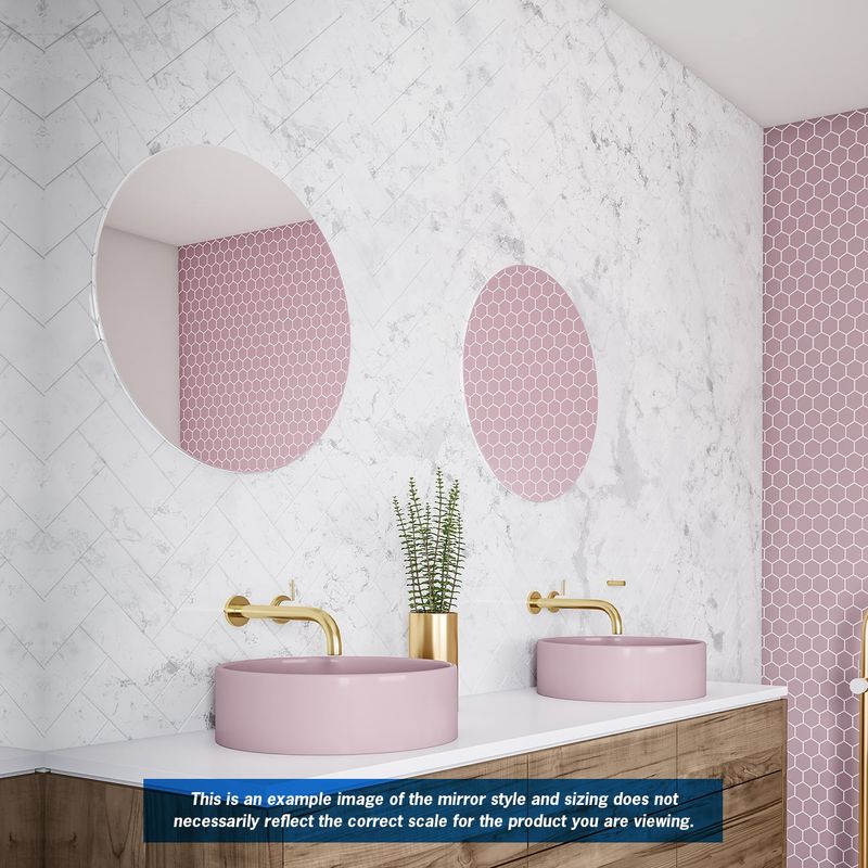 Rio Polished Edge Round Mirror - 600mm with Hangers