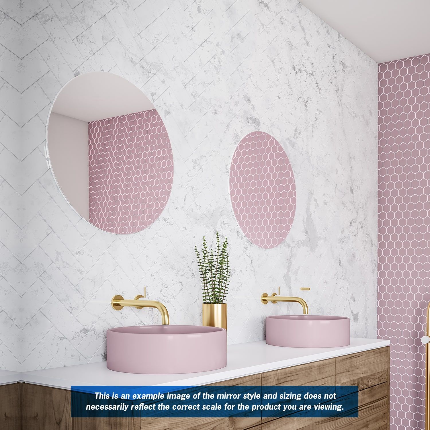 Rio Polished Edge Round Mirror - 900mm with Hangers