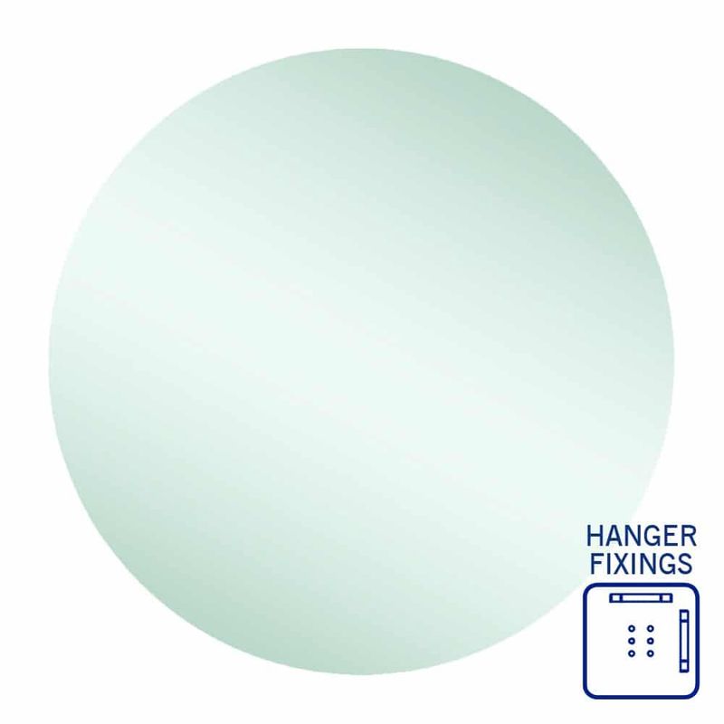 Rio Polished Edge Round Mirror - 800mm with Hangers