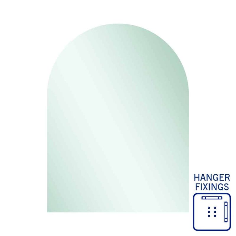Aspen Polished Edge Arch Mirror 500 x 800mm with Hangers