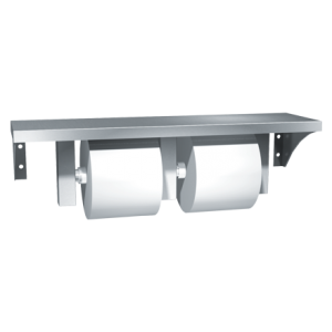 Double Toilet Roll Holder with Shelf