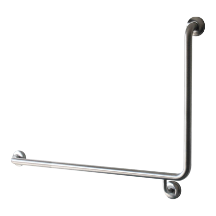 Grab Rail Sloping Arm With Germ Shield, Finish: Satin SS, Size: 965x600, Type: 90 Degree LH