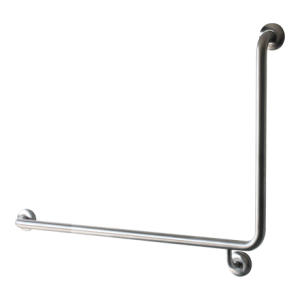 Grab Rail Toilet Sloping Arm Horizontal, Finish: Satin SS, Type: 90 Degree LH