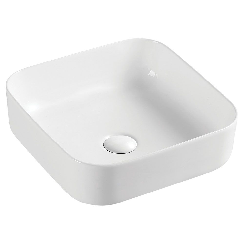 Petra Above Counter Basin, No Tap Hole, Gloss White