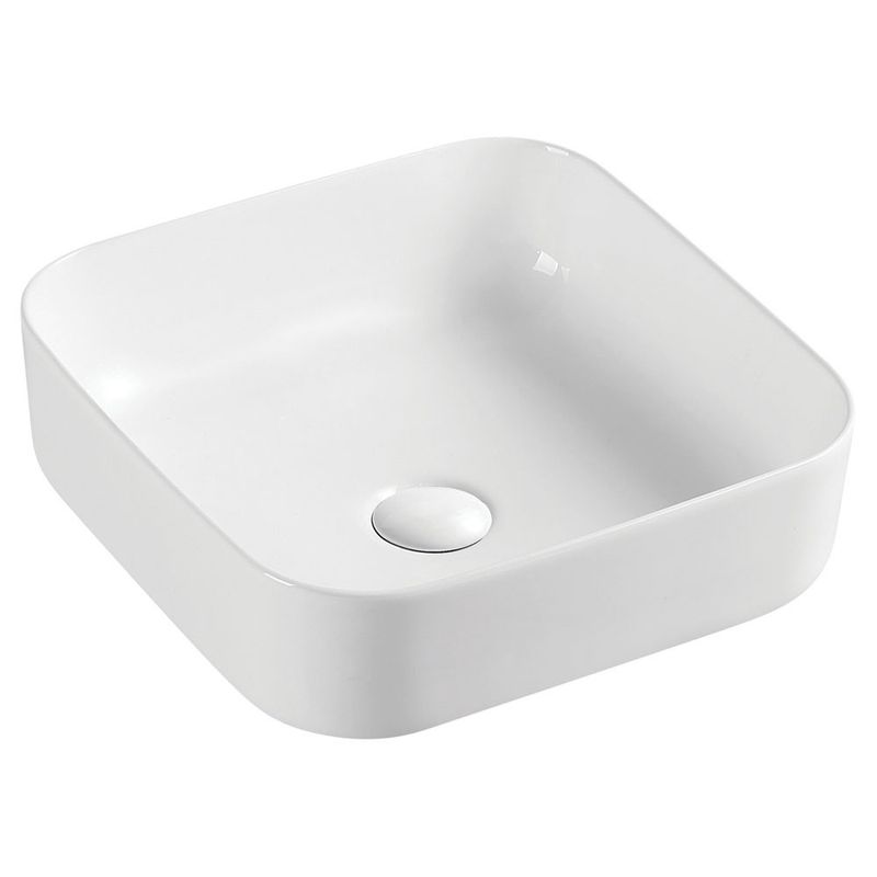 Petra Above Counter Basin, No Tap Hole, Gloss White