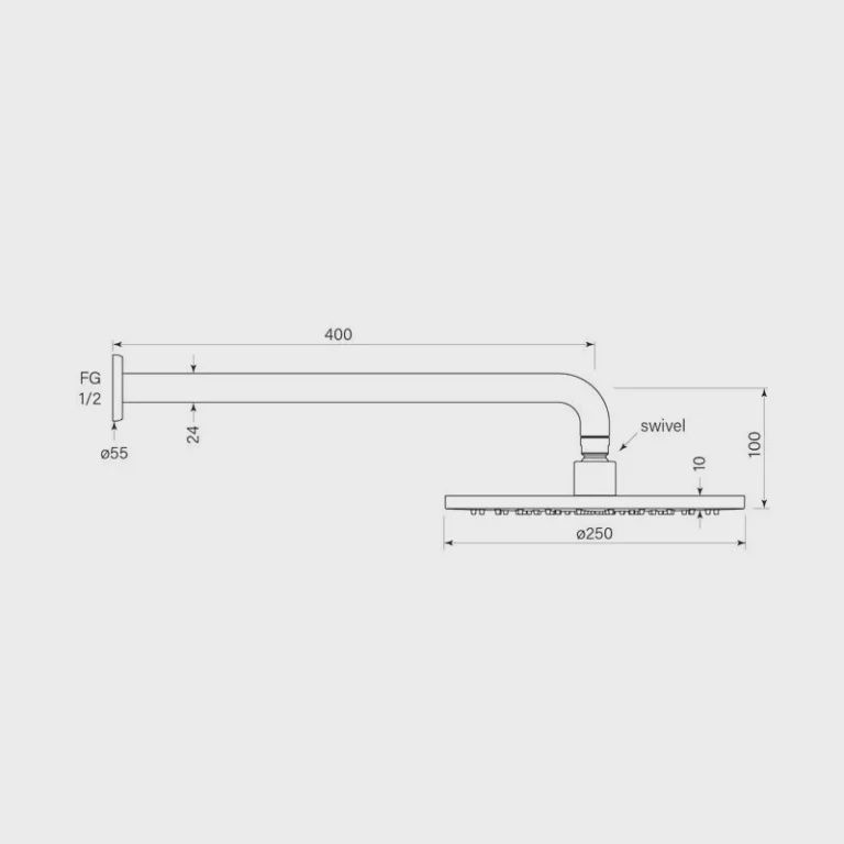 Bremont Overhead Shower - 400mm Arm