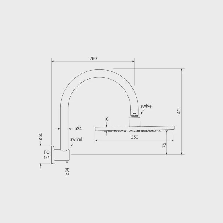 Bremont Overhead Shower - High Curve