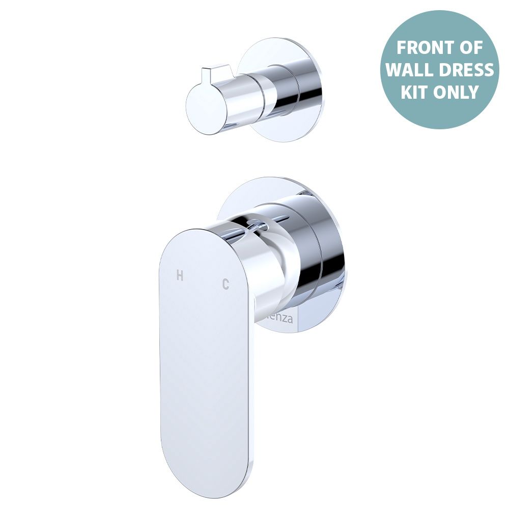 Empire Slim Wall Diverter Mixer Dress Kit, Vertical, Finish: Chrome, Option: Round Plates