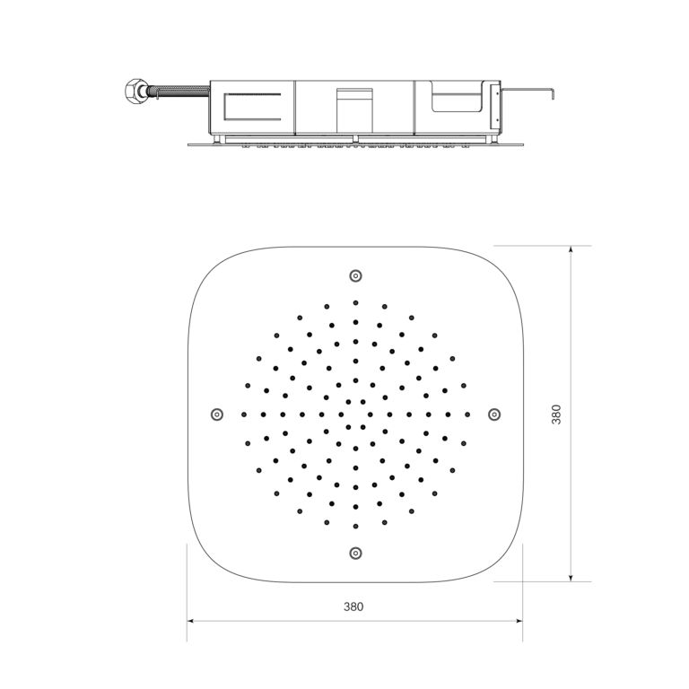 Figura Ceiling Shower Flush Mount 380mm