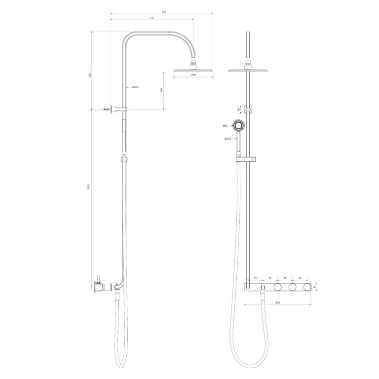 Figura Form Wall Dual Shower Tap System