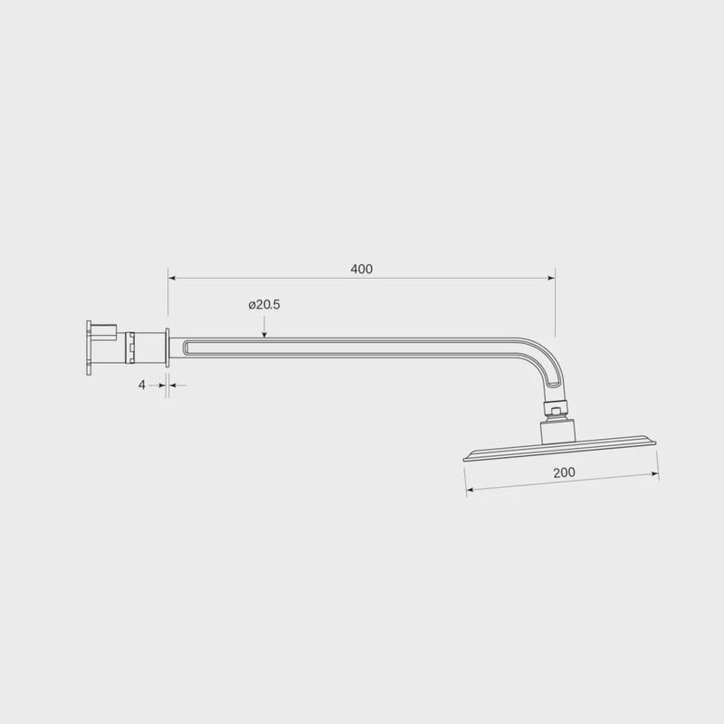 Figura Wall Shower With 400mm Arm