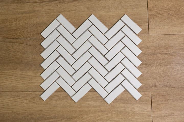 Herringbone White Mosaic Sheet 310x275