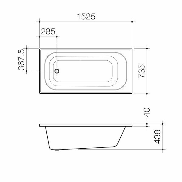 Luna Four Tile Flange Bath