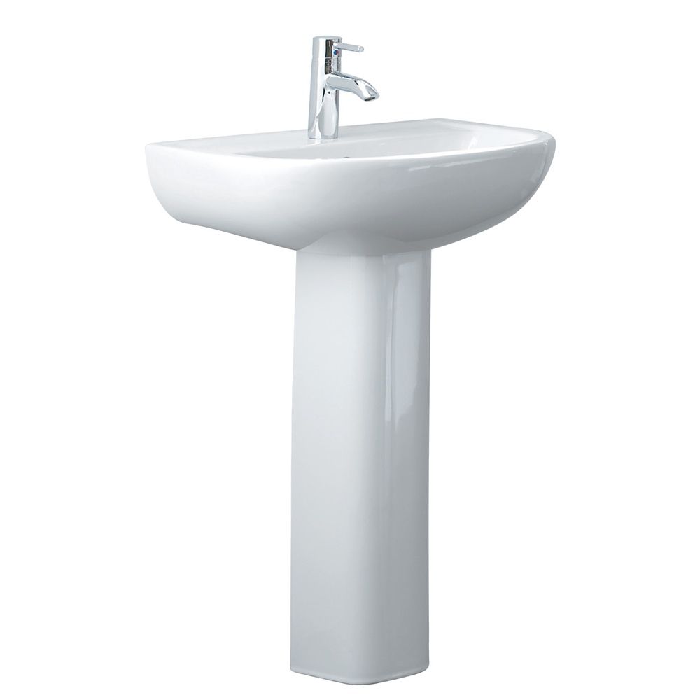 RAK Compact 550 Pedestal Basin, Option: 1 Tap Hole