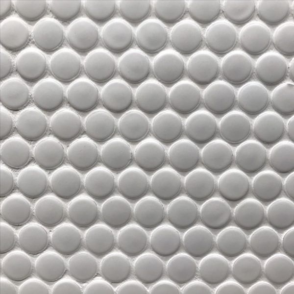Penny Round, Colour: White, Finish: Matt, Size: 290 x 294 Sheet
