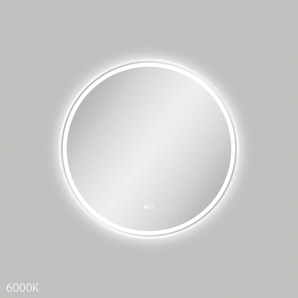 Reba LED Framed Mirror, Colour: Matte White, Size: 700mm
