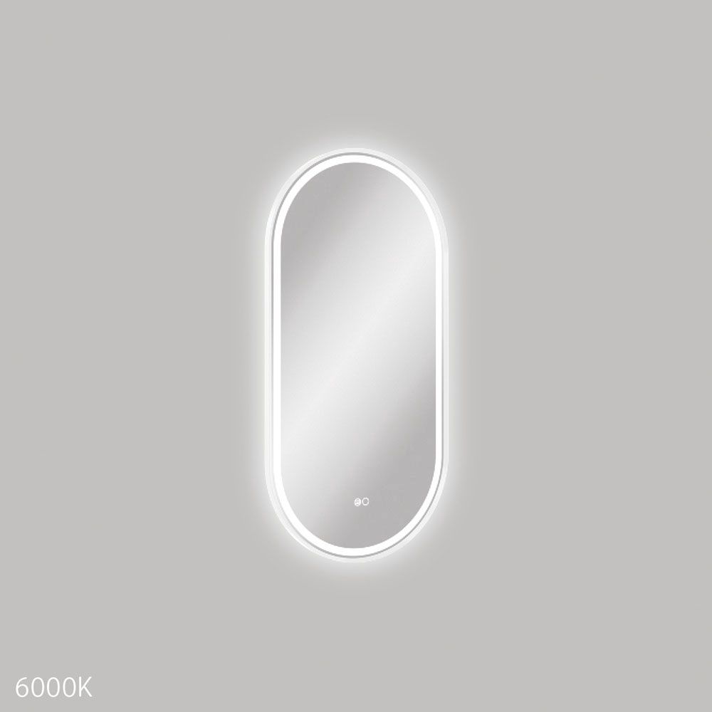 Empire LED Framed Mirror, Colour: Matte White, Size: 450 x 900