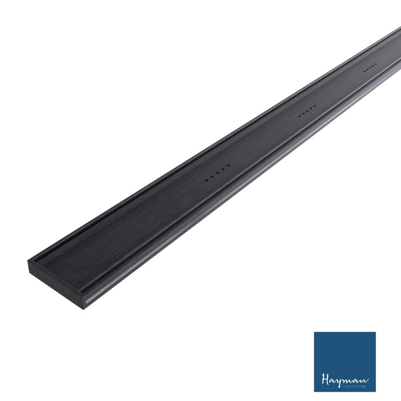 DTA Grate Tile-In Drain, Colour: Brushed Black, Size: 21mm