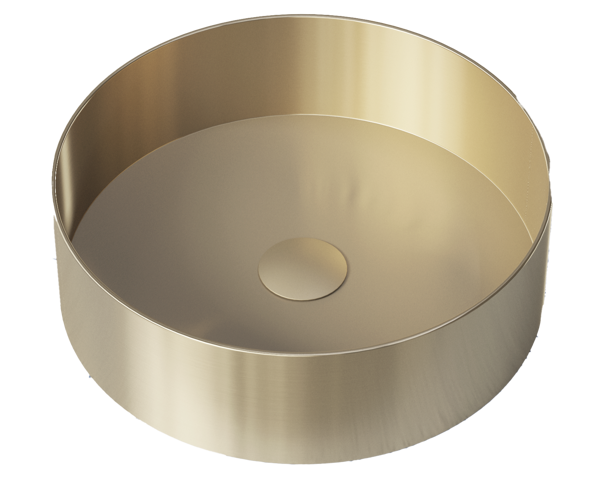 Luxe Stainless Steel Above Counter Basin, Colour: Brushed Gold, Finish: Stainless Steel, Option: Basin Only