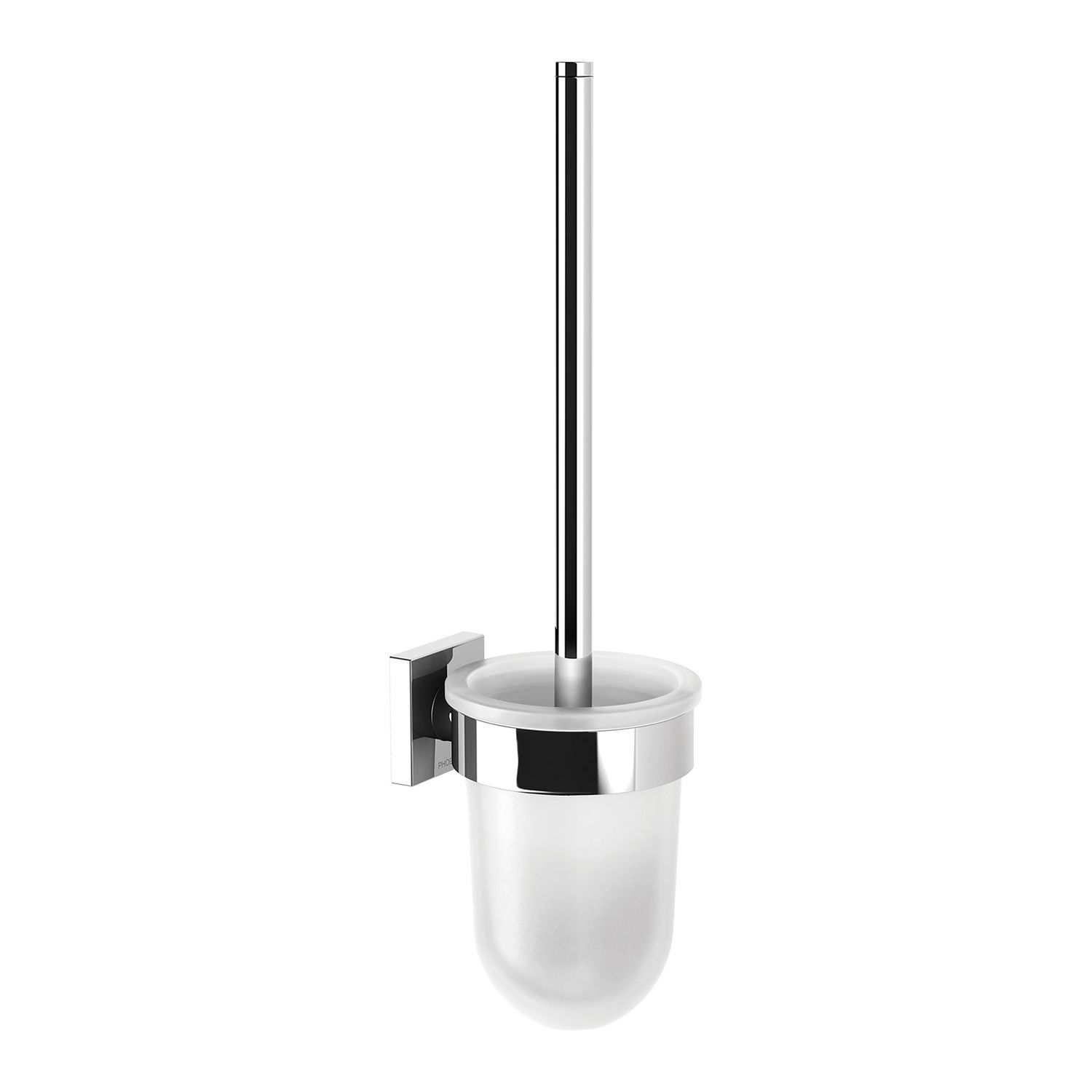Radii Toilet Brush &amp; Holder Square, Colour: Chrome