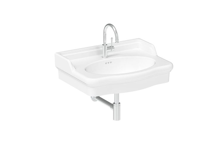 Castellana Wall Basin, Basin: Centre, Finish: Gloss White, Size: 700mm