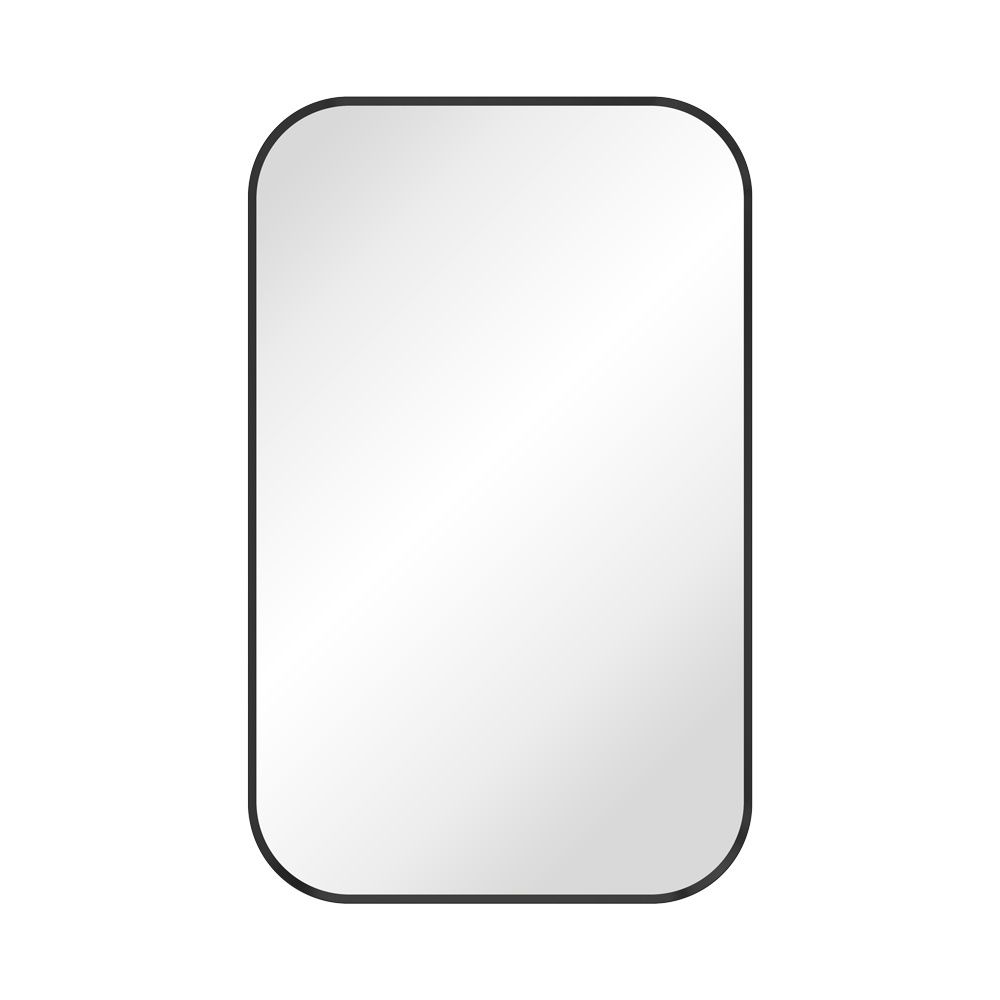 Tono Soft Square Framed Mirror, Colour: Matte Black, Size: 500x800
