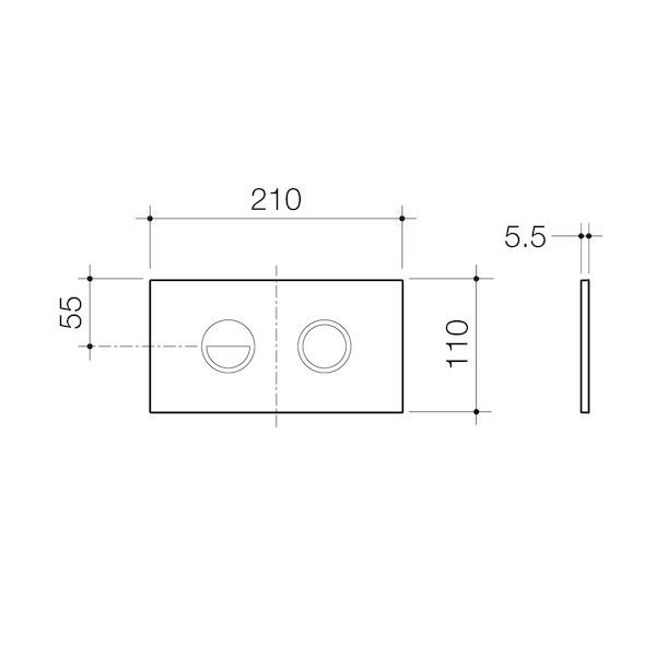 Invisi Series II Round Dual Flush Plate &amp; Buttons - Metal