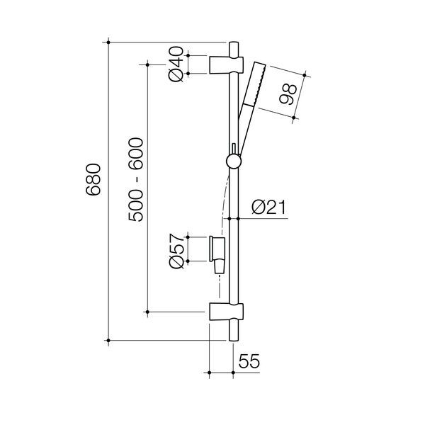 Liano II 3 Function Microphone Rail Shower
