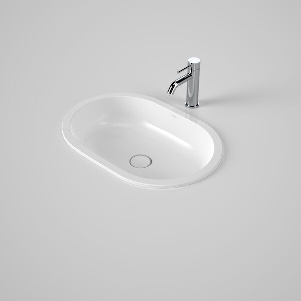 Liano II 580mm Pill Under/Over Counter Basin, Colour: White, Option: Non-overflow