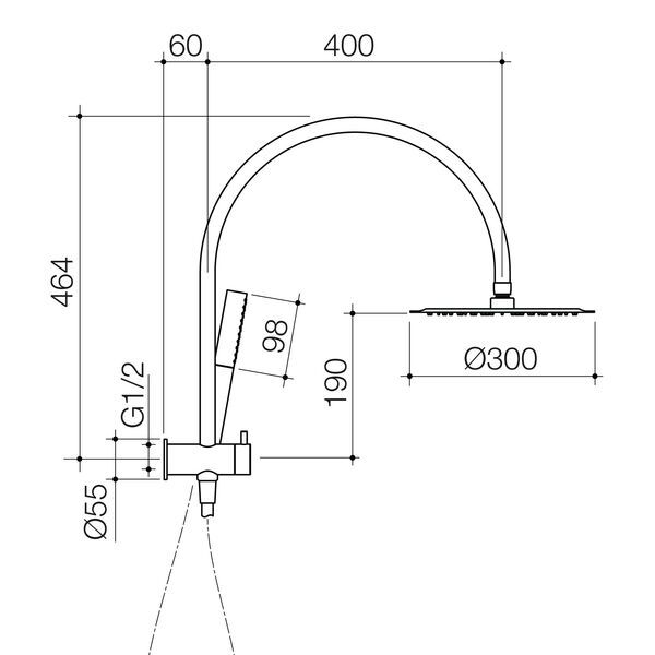 Liano II Compact Twin Shower with Overhead