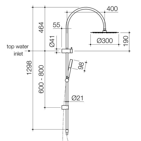 Liano II Rail Shower with Overhead