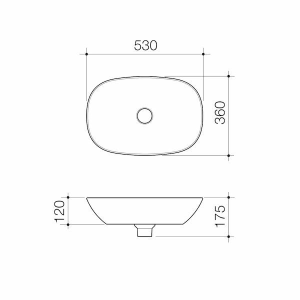 Contura II 530mm Above Counter Basin