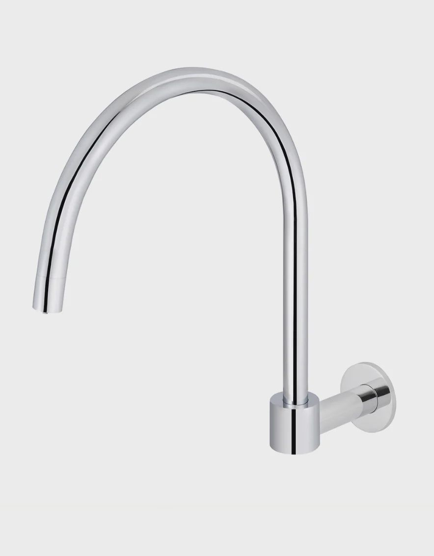 Round High-Rise Swivel Wall Spout, Finish: Chrome