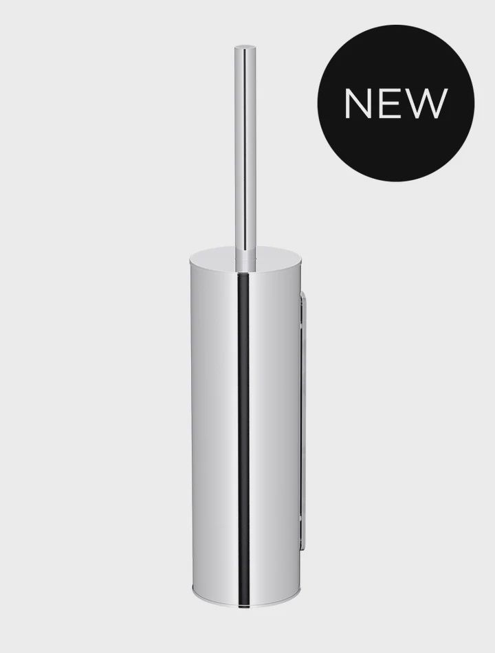 Round Toilet Brush &amp; Holder, Finish: Chrome