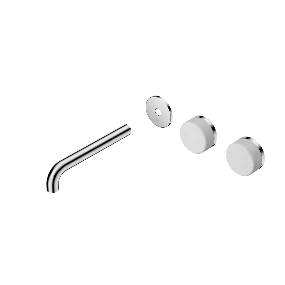 Serenity Wall Basin Set Offset Spout With Carrara Handle Trim Kit Only, Finish: Chrome, Size: 160mm Spout