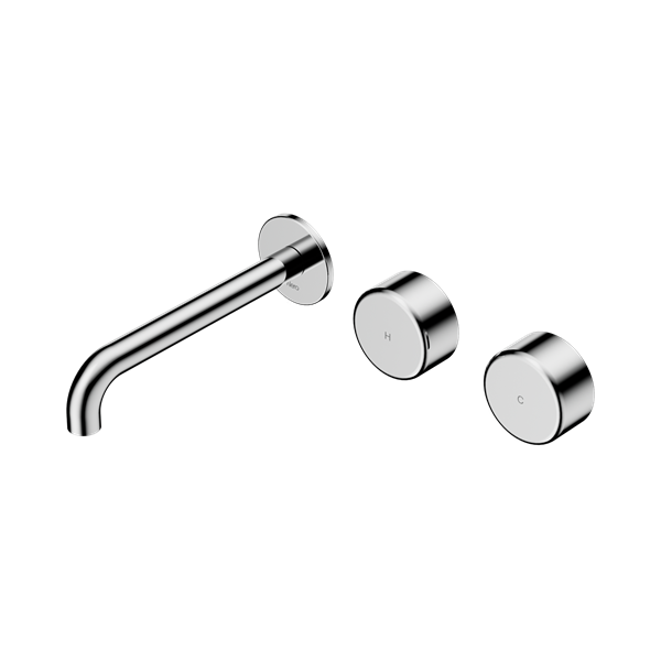 Serenity Wall Basin Set Offset Spout With Metal Handle, Finish: Chrome, Size: 160mm Spout