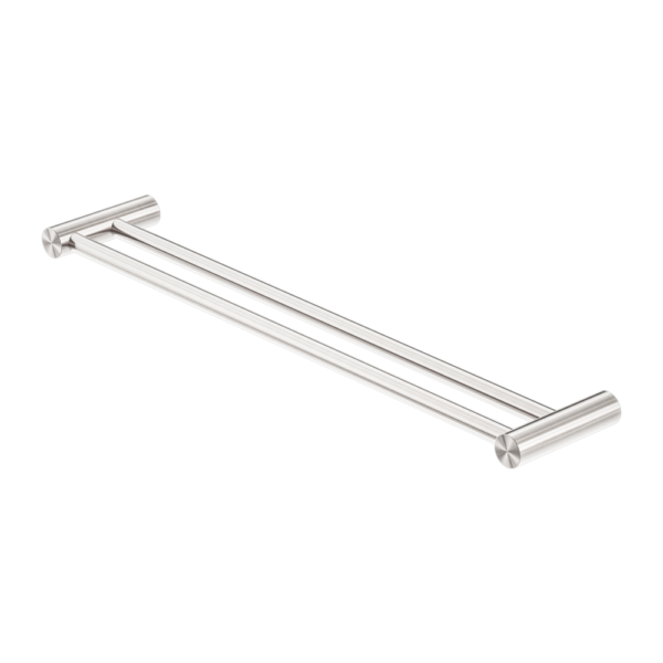 Zen Double Towel Rail, Finish: Brushed Nickel, Size: 600mm