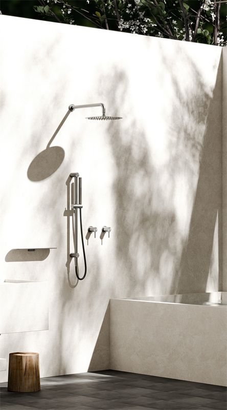 Zen Shower Rail With Outdoor Shower Hose