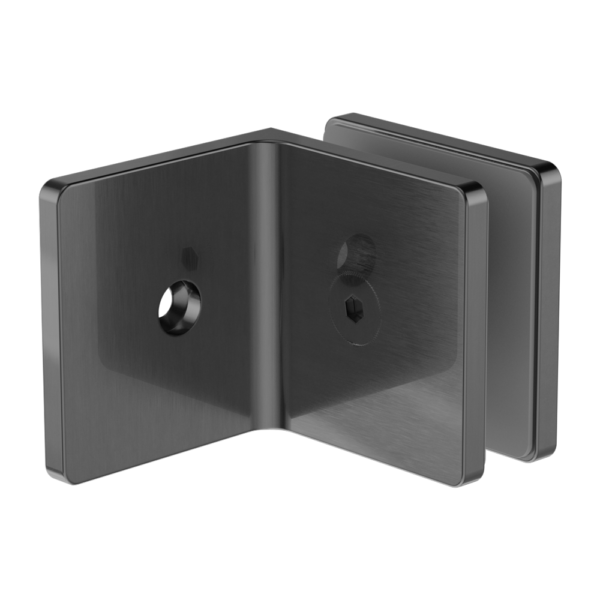 90 Degree Glass To Wall Shower Hinge Glass, Finish: Gun Metal
