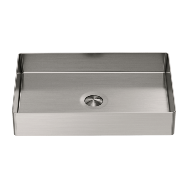 Opal Rectangle Stainless Steel Basin, Finish: Brushed Nickel