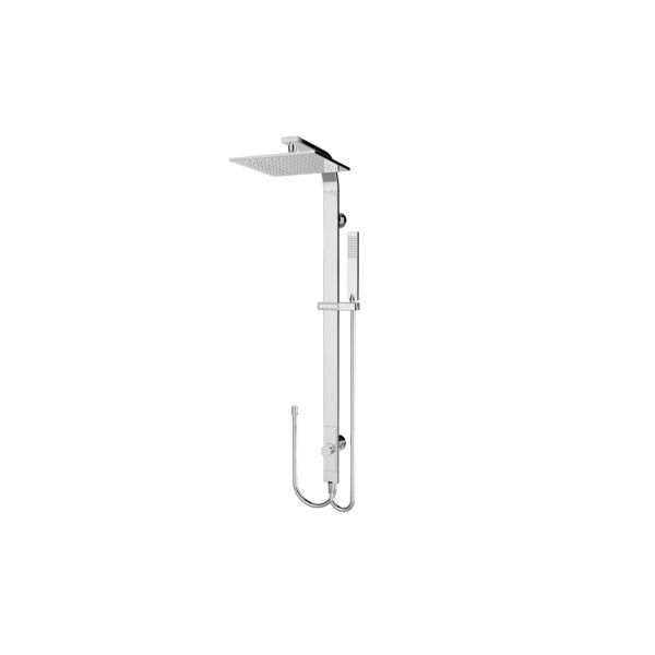 Astra Rain Square Twin Shower Double Hose, Finish: Chrome