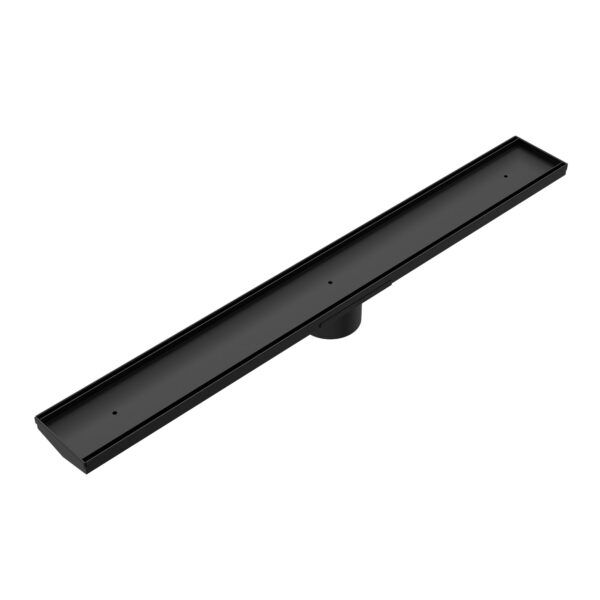 Nero Tile Insert V Channel Floor Grate 90mm Outlet, Finish: Matte Black, Option: 1200mm