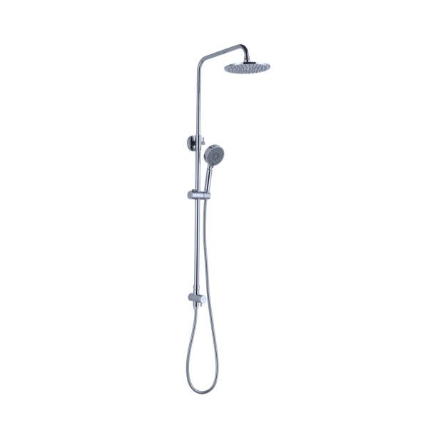 Dolce Round Twin Shower Bottom Inlet, Finish: Chrome