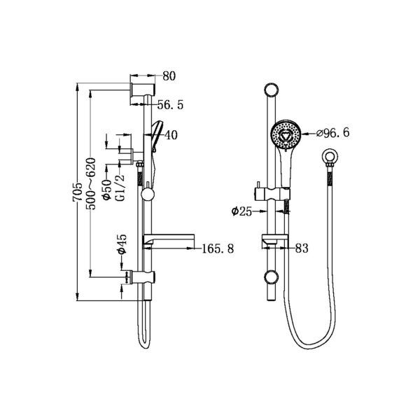 Builder Budget Rail Shower