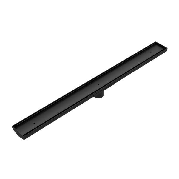 Nero Tile Insert V Channel Floor Grate 50mm Outlet, Finish: Matte Black, Option: 1200mm