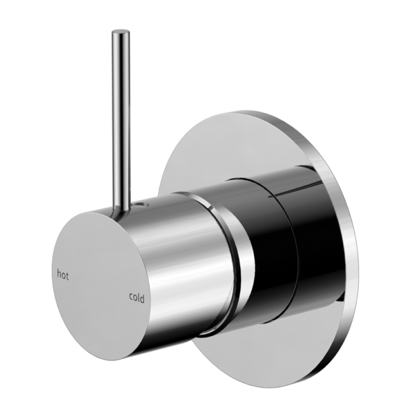 Mecca Shower Mixer Handle Up 80Mm Plate, Finish: Chrome, Size: 80mm